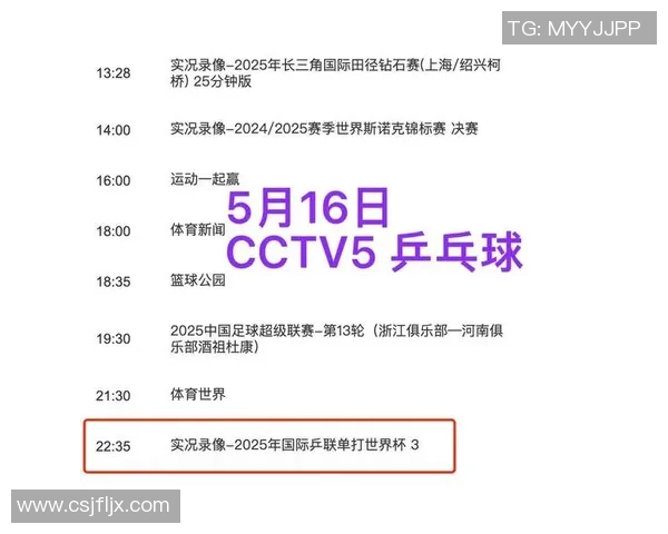 中央5台今晚19时30分直播乒乓球赛事节目表及CCTV5CCTV5详细安排 中央5台今晚19时30分直播乒乓球赛事节目表及CCTV5CCTV5详细安排
